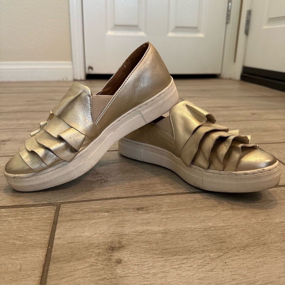 Gold Ruffle Sneaker: Size 6 (women’s)
